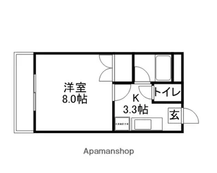 レディースキャステル【2階】の間取り