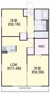 2LDKの間取り画像