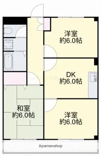 ローズガーデン延友【303号室】の間取り