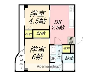 グランツ西古松Ⅱ【207号室】の間取り