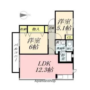 ル・レーヴ新保【2階】の間取り