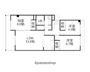 サンハイツ21B【1階】の間取り