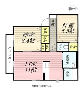 ロフティ 壱番館【2階】の間取り