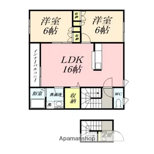 ハーヴェスト田井 B【2階】の間取り
