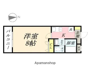 アージュ伊島【1階】の間取り