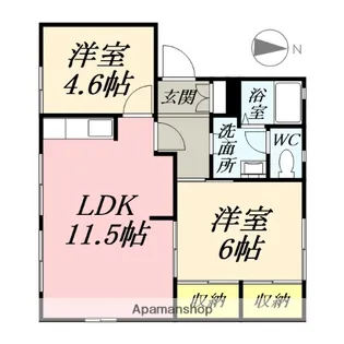 ディアス中島田【1階】の間取り