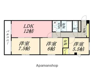 メゾフォルテ豊成【3階】の間取り
