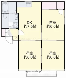 ディアスフィールドC棟【202号室】の間取り