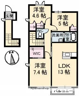 シャーメゾン原尾島 Ⅰ棟【2階】の間取り