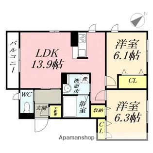 エフィカス【2階】の間取り