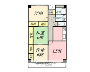 アメニティー伊島【402号室】の間取り