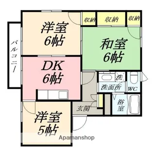 アーモアウメントB棟【103号室】の間取り