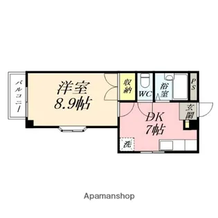 1DKの間取り画像