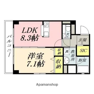 ハートフル医大西【2階】の間取り
