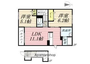 シャーメゾン晟【2階】の間取り