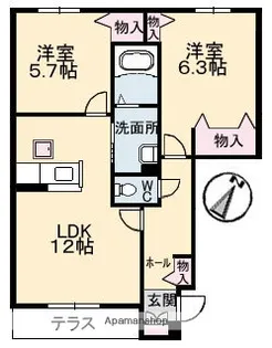 アルトーレ カーサ B棟【1階】の間取り