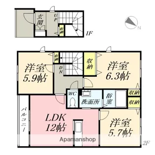 アルトーレ カーサ B棟【2階】の間取り