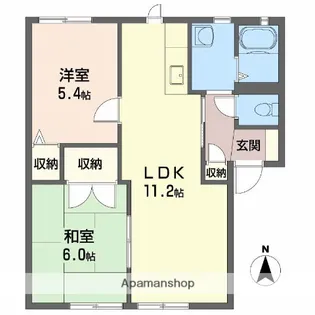 スワローハイム B棟【1階】の間取り