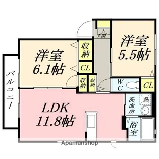 シャーメゾン藤崎 A棟【2階】の間取り