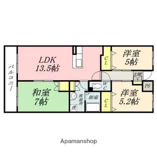 クレストコート門田【1階】の間取り