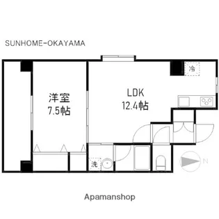 COCO西市【8階】の間取り