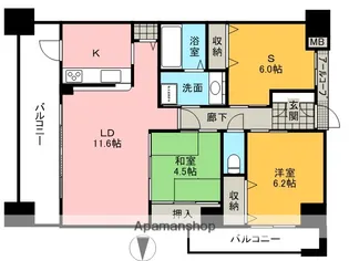 アルファステイツ桃太郎大通り【5階】の間取り
