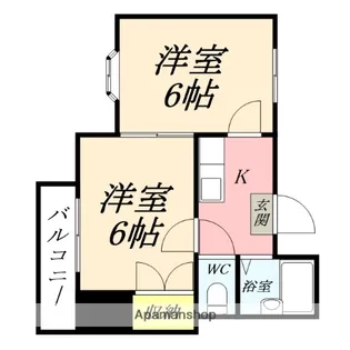 ロワール青江【201号室】の間取り