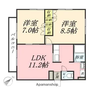 ティエラB【2階】の間取り