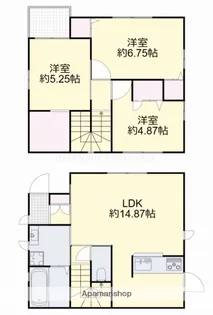 岡山県岡山市北区今2丁目【一戸建】の間取り
