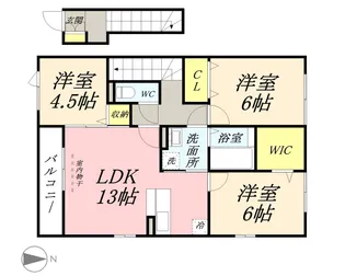 ボナールコート【2階】の間取り