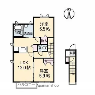 コンフォートリンナ 3番館【2階】の間取り