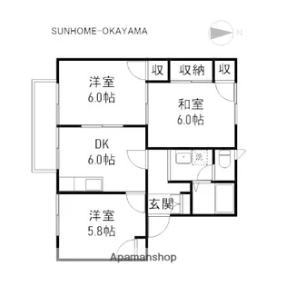 ディアス雄町Ⅱ【2階】の間取り