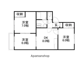 コーポ高木A【1階】の間取り