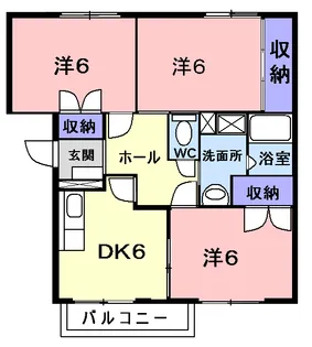 ニューエルディムゆうC【2階】の間取り