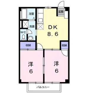 エンゼルハイツ中砂【2階】の間取り