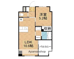 ピュアライン医大東【5階】の間取り