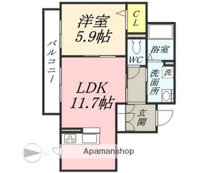 プリティーウーマン B棟【203号室】の間取り