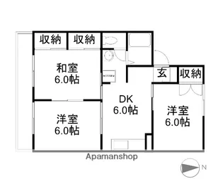 リベルテひらたA棟【1階】の間取り