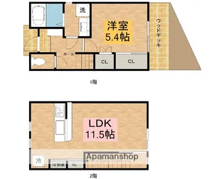 岡山県岡山市南区下中野【タウンハウス】の間取り