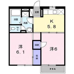 グリンピア古都A【1階】の間取り