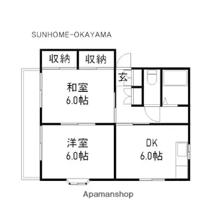リバーサイド花里B【202号室】の間取り