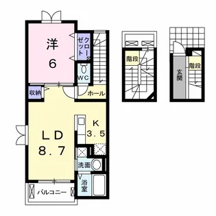 リバーサイド2【3階】の間取り
