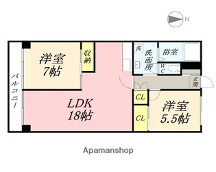 ラ・メール撫川【3階】の間取り