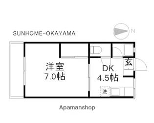 竹野コーポ【203号室】の間取り