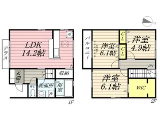 岡山県岡山市北区平野【一戸建】の間取り