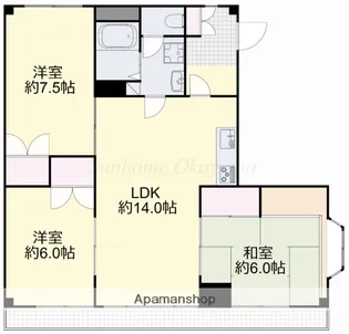 ドミールハッタ【1号室】の間取り