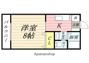 パステル庭瀬 A棟【203号室】の間取り