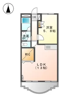 プリベール花尻【203号室】の間取り