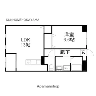 ZEUS岡山北【2階】の間取り