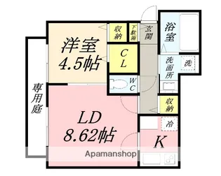 ドゥミュミュール【1階】の間取り